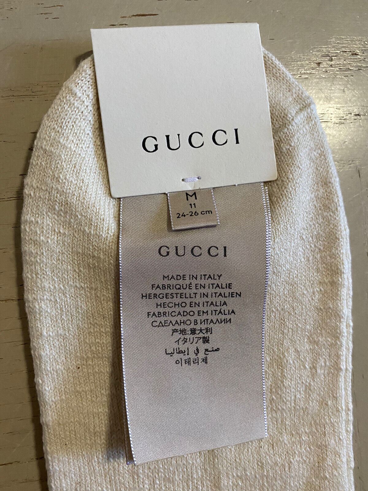 Мужские хлопковые носки NWT Gucci с монограммой GG, белый/молочный, размер M, Италия