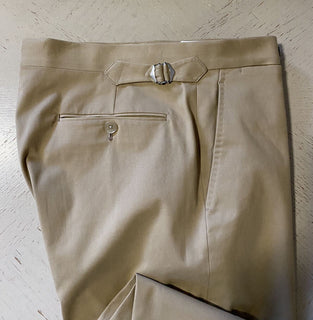 Neu mit Etikett: 495 $ Ralph Lauren Purple Label Herren-Anzughose aus Baumwolle, Hellbraun, 32 US/48 EU, Italien