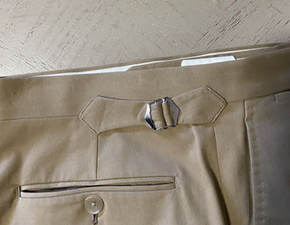Neu mit Etikett: 495 $ Ralph Lauren Purple Label Herren-Anzughose aus Baumwolle, Hellbraun, 32 US/48 EU, Italien