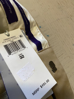 Neu mit Etikett: 495 $ Ralph Lauren Purple Label Herren-Anzughose aus Baumwolle, Hellbraun, 32 US/48 EU, Italien