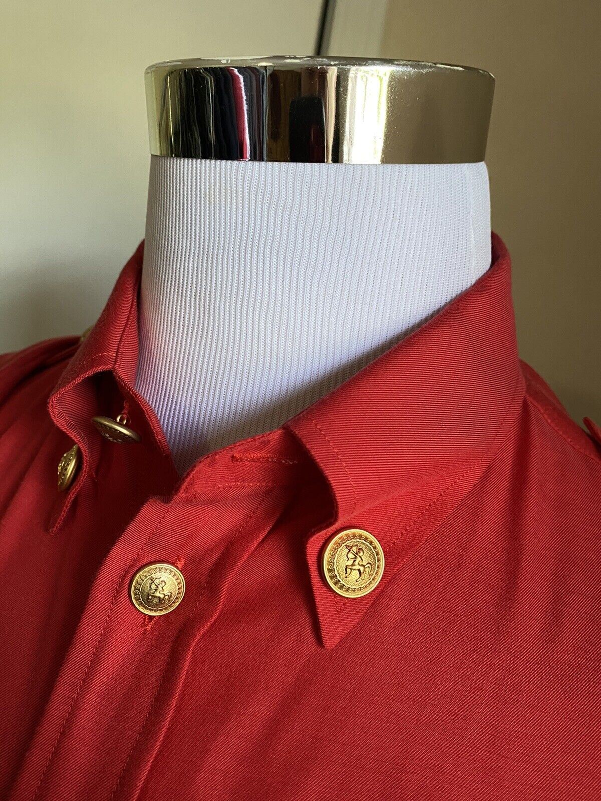Neues Gucci Herren-Langarmhemd für 1200 $, DK Burgund, Größe L, Italien