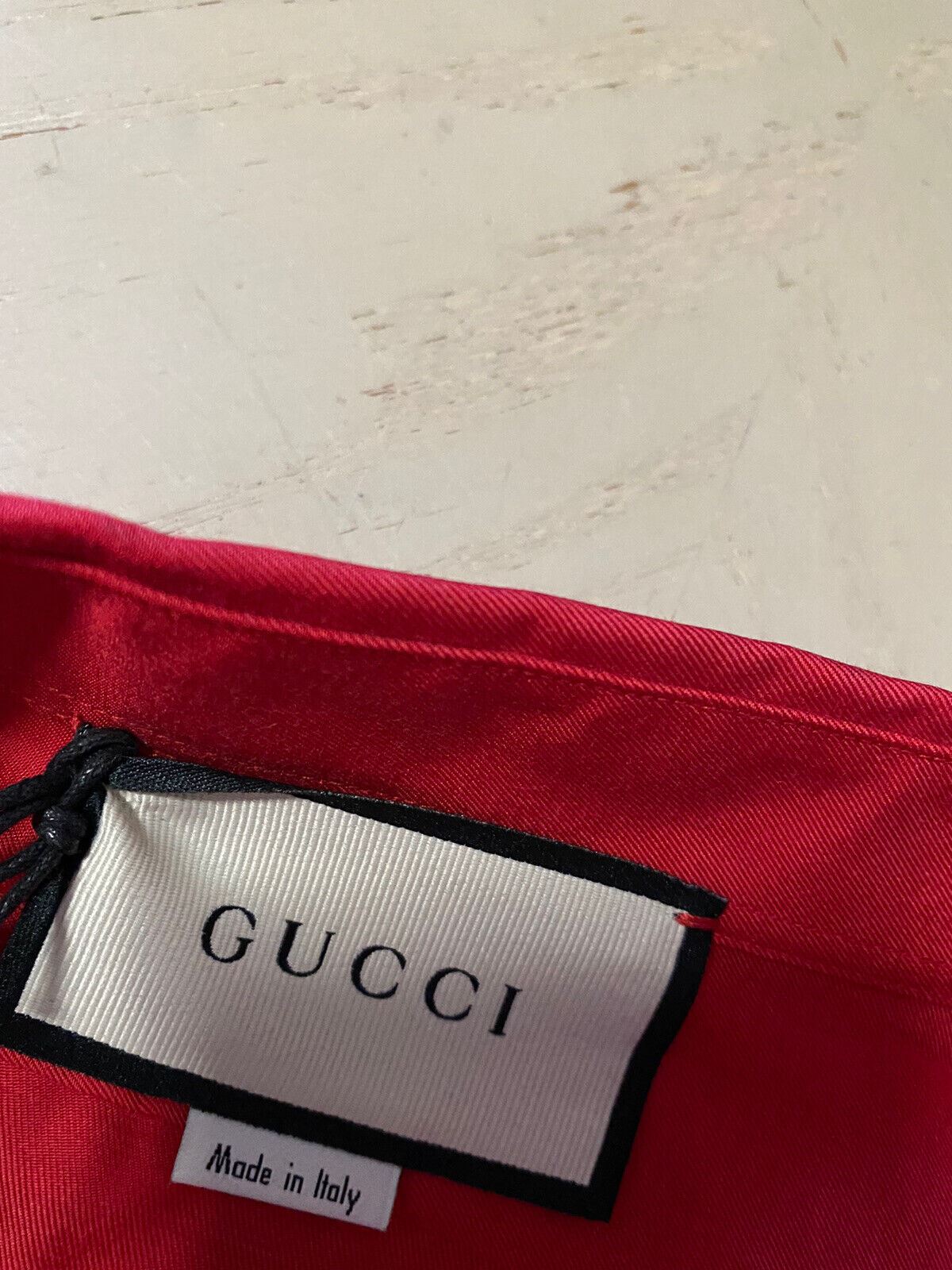 New $1200 Gucci Men’s Long Sleeve Dress Shirt DK Burgundy Size L Italy