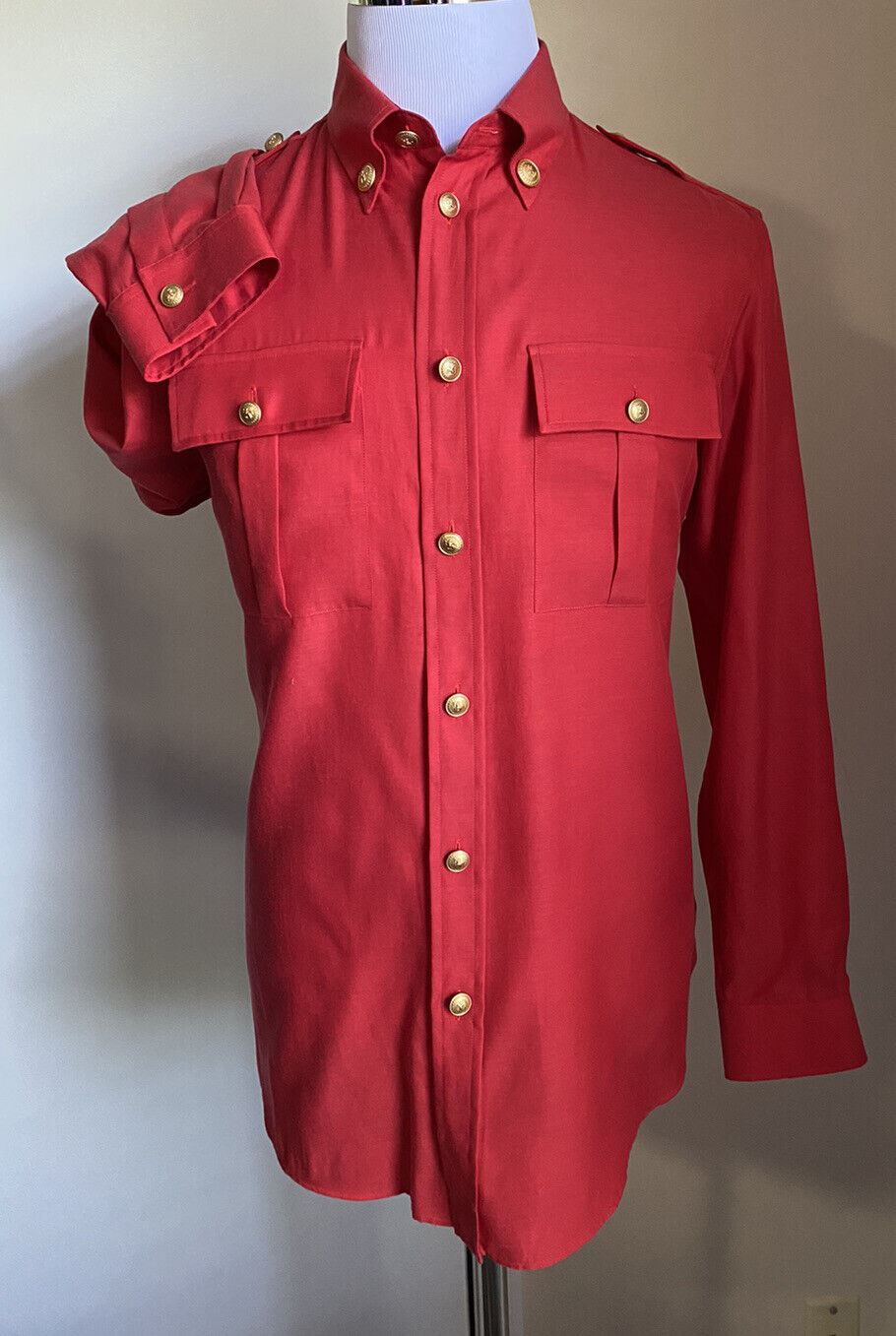 Новая мужская классическая рубашка Gucci с длинным рукавом стоимостью 1200 долларов DK, бордовый размер XXL/54, Италия, ЕС