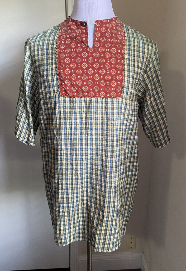 Neues Gucci Country Check-Hemd im Wert von 1100 $ in Blau/Rot/Grün, Größe L, Italien
