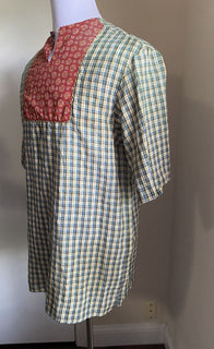 Neues Gucci Country Check-Hemd im Wert von 1100 $ in Blau/Rot/Grün, Größe L, Italien