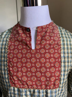 Neues Gucci Country Check-Hemd im Wert von 1100 $ in Blau/Rot/Grün, Größe L, Italien