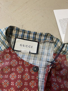 Neues Gucci Country Check-Hemd im Wert von 1100 $ in Blau/Rot/Grün, Größe L, Italien