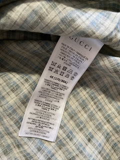 Neues Gucci Country Check-Hemd im Wert von 1100 $ in Blau/Rot/Grün, Größe L, Italien