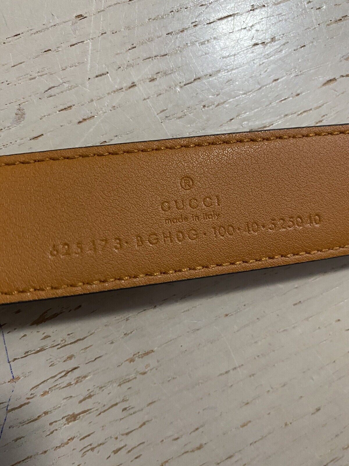 New Gucci Mens Leather Belt Gucci Monogram Brown 100/40 Italy