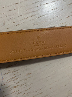 Neuer Gucci Herren-Ledergürtel Gucci-Monogramm Braun 100/40 Italien