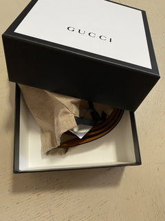 Neuer Gucci Herren-Ledergürtel Gucci-Monogramm Braun 100/40 Italien