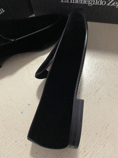 Neue $650 Ermenegildo Zegna Cordsamt/Leder-Loafer-Schuhe Schwarz 10,5 US