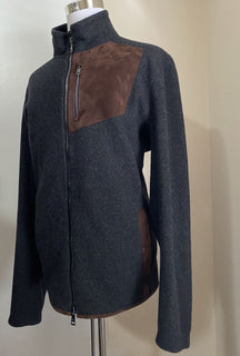 New $1995 Ralph Lauren Purple Label Men Pullover Jacket Shirt DK Gray XL Itay