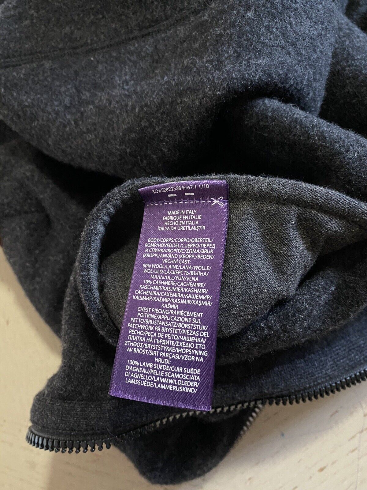 Neu $1995 Ralph Lauren Purple Label Herren Pullover Jacke Hemd DK Grau XL Italien