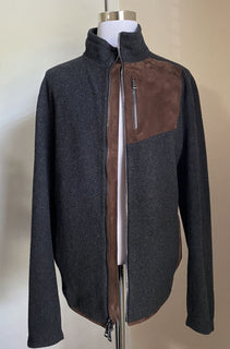 New $1995 Ralph Lauren Purple Label Men Pullover Jacket Shirt DK Gray XL Itay