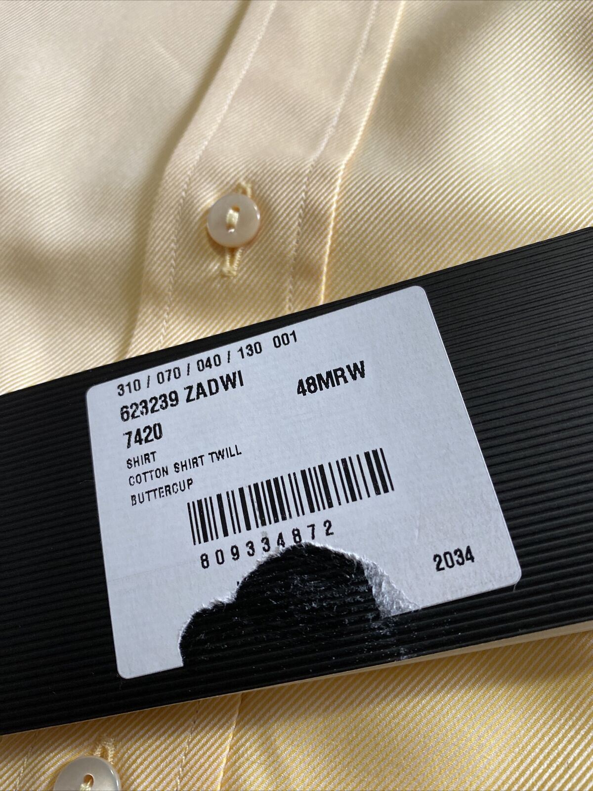 Neues Gucci Herren-Langarmhemd, Farbe Buttercup/Gelb, Größe M, Italien