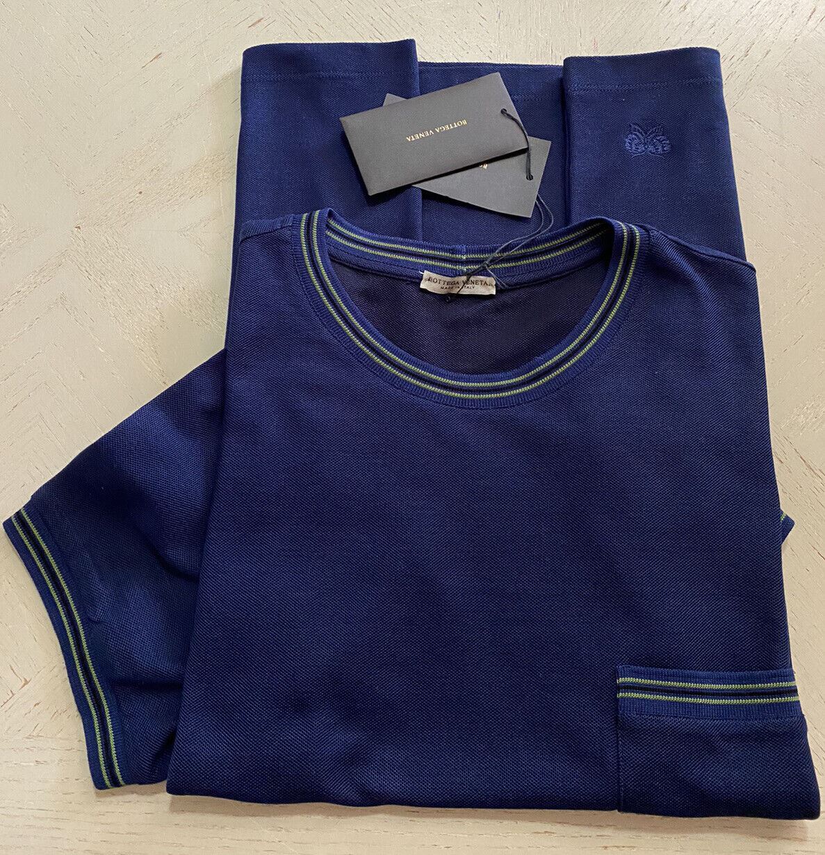 New Bottega Veneta Mens Short Sleeve T Shirt Blue L US ( 52 Eu ) Italy