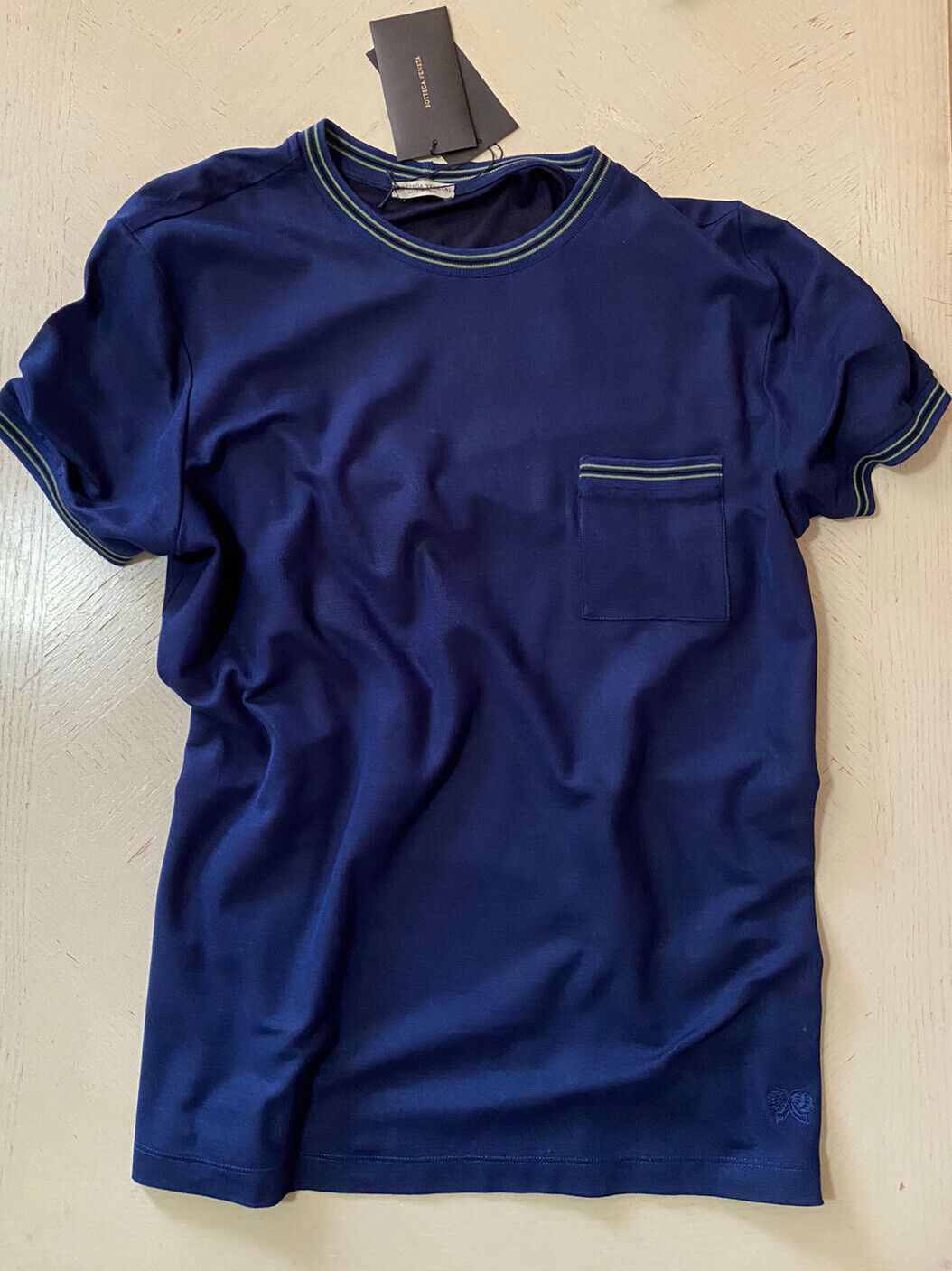 Neues Bottega Veneta Herren Kurzarm-T-Shirt Blau L US (52 Eu) Italien