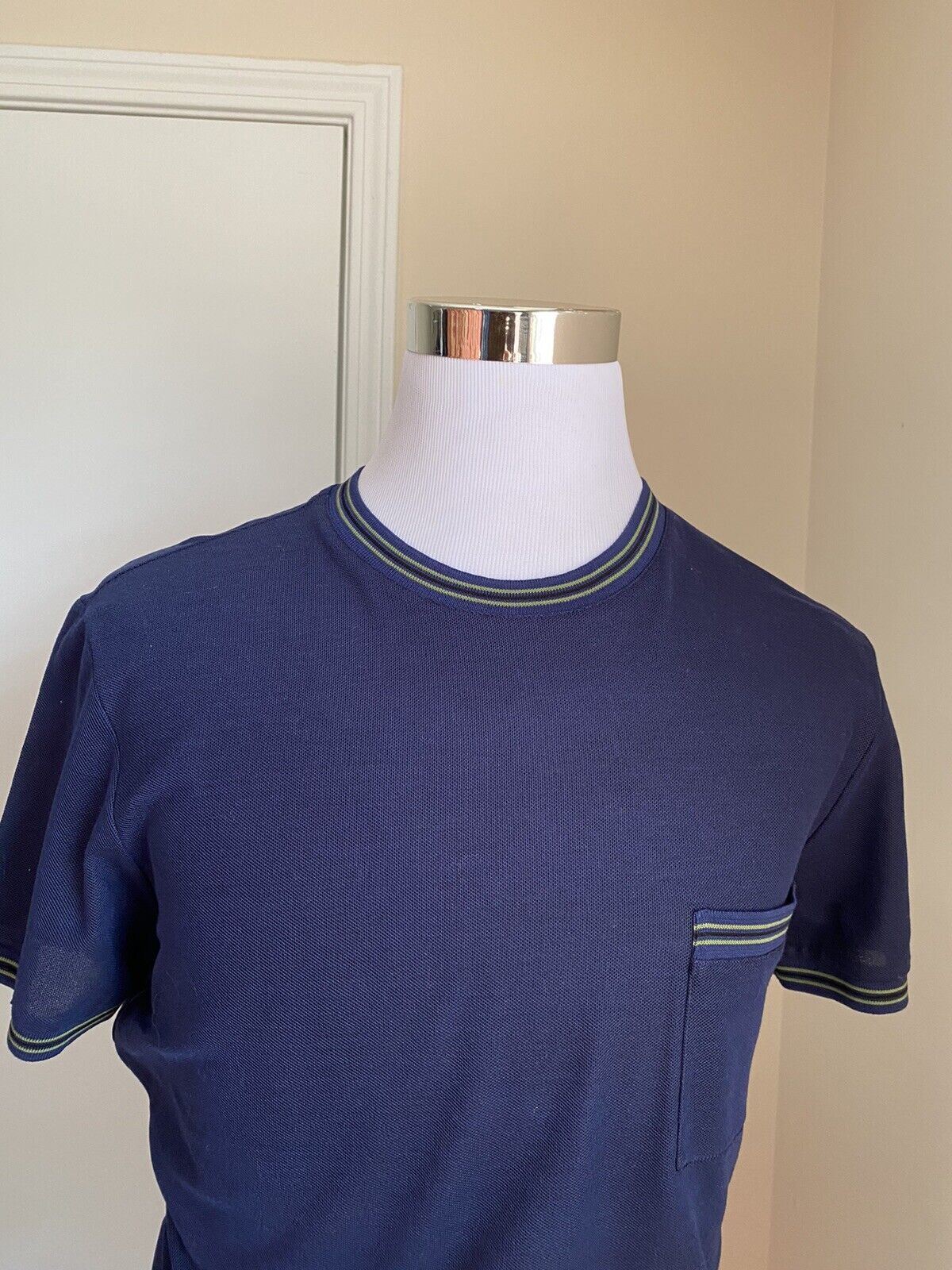 Neues Bottega Veneta Herren Kurzarm-T-Shirt Blau L US (52 Eu) Italien