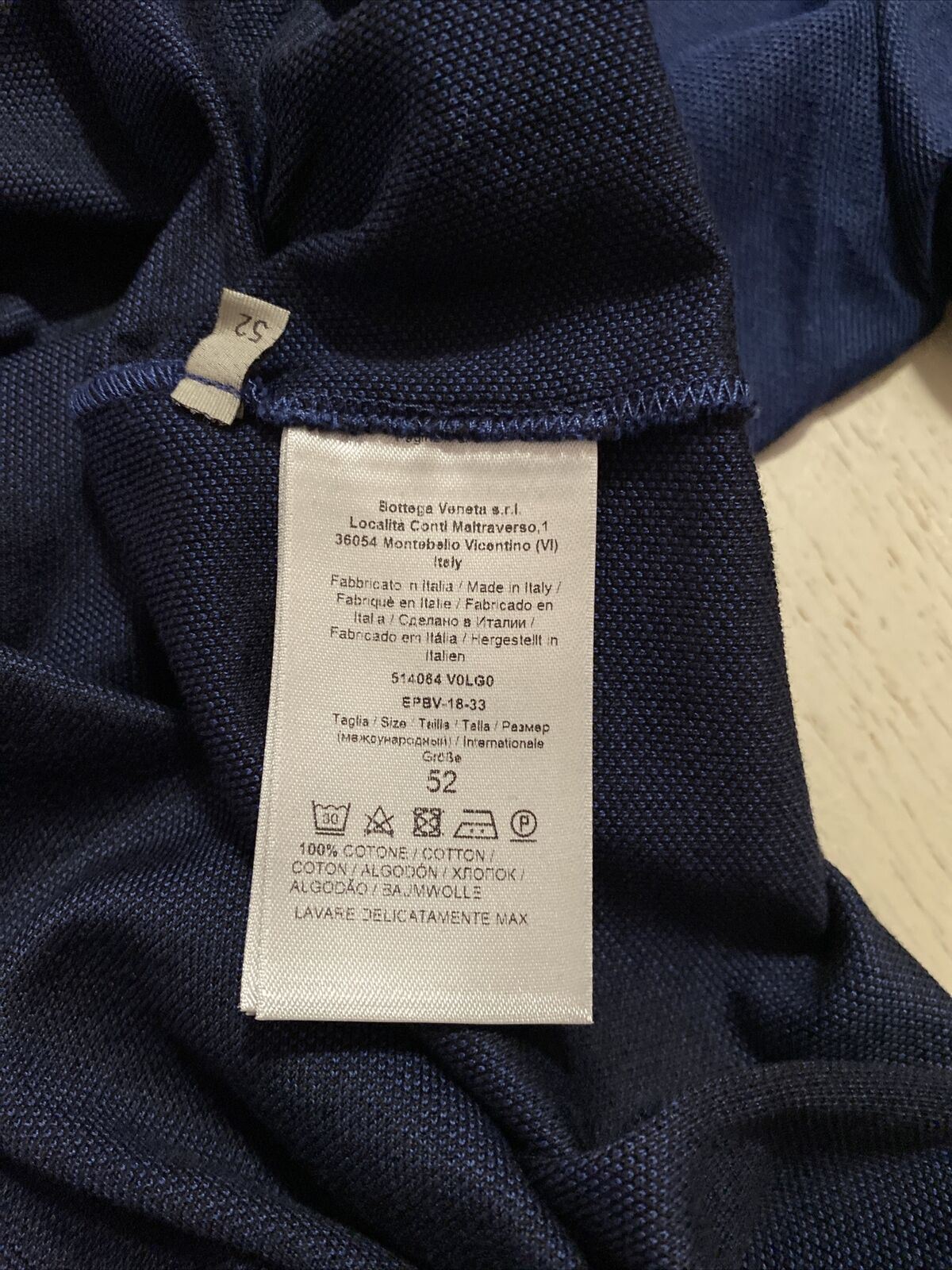 New Bottega Veneta Mens Short Sleeve T Shirt Blue L US ( 52 Eu ) Italy