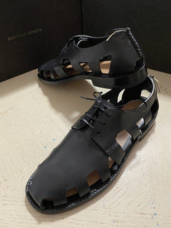 NIB 890 $ Bottega Veneta Herren Leder-Sandalenschuhe DK Braun 9 US/42 Eu