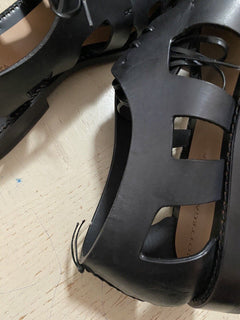 NIB 890 $ Bottega Veneta Herren Leder-Sandalenschuhe DK Braun 9 US/42 Eu