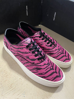 NIB Saint Laurent Herren Leder Sneakers Schuhe Schwarz/Rosa 10 US/43 Eu Italien