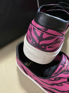 NIB Saint Laurent Herren Leder Sneakers Schuhe Schwarz/Rosa 10 US/43 Eu Italien