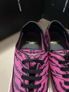 NIB Saint Laurent Herren Leder Sneakers Schuhe Schwarz/Rosa 10 US/43 Eu Italien