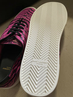 NIB Saint Laurent Herren Leder Sneakers Schuhe Schwarz/Rosa 10 US/43 Eu Italien