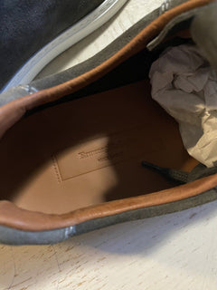 Neue 495 $ Ermenegildo Zegna Wildleder-Sneakers Schuhe DK Grau 12 US Italien