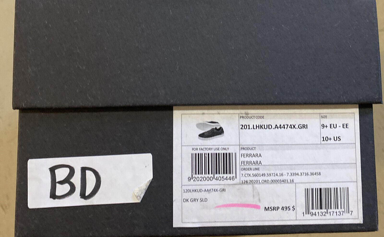 Neue 495 $ Ermenegildo Zegna Wildleder-Sneakers Schuhe DK Grau 10,5 US Italien