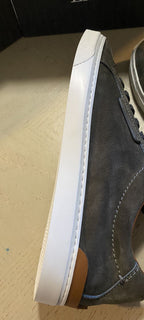 Neue 495 $ Ermenegildo Zegna Wildleder-Sneakers Schuhe DK Grau 10,5 US Italien