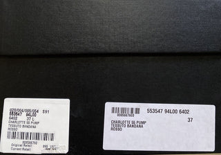 NIB 895 $ Saint Laurent Damen Bandana-Kleiderschuhe Rot 7 US (39 Eu)