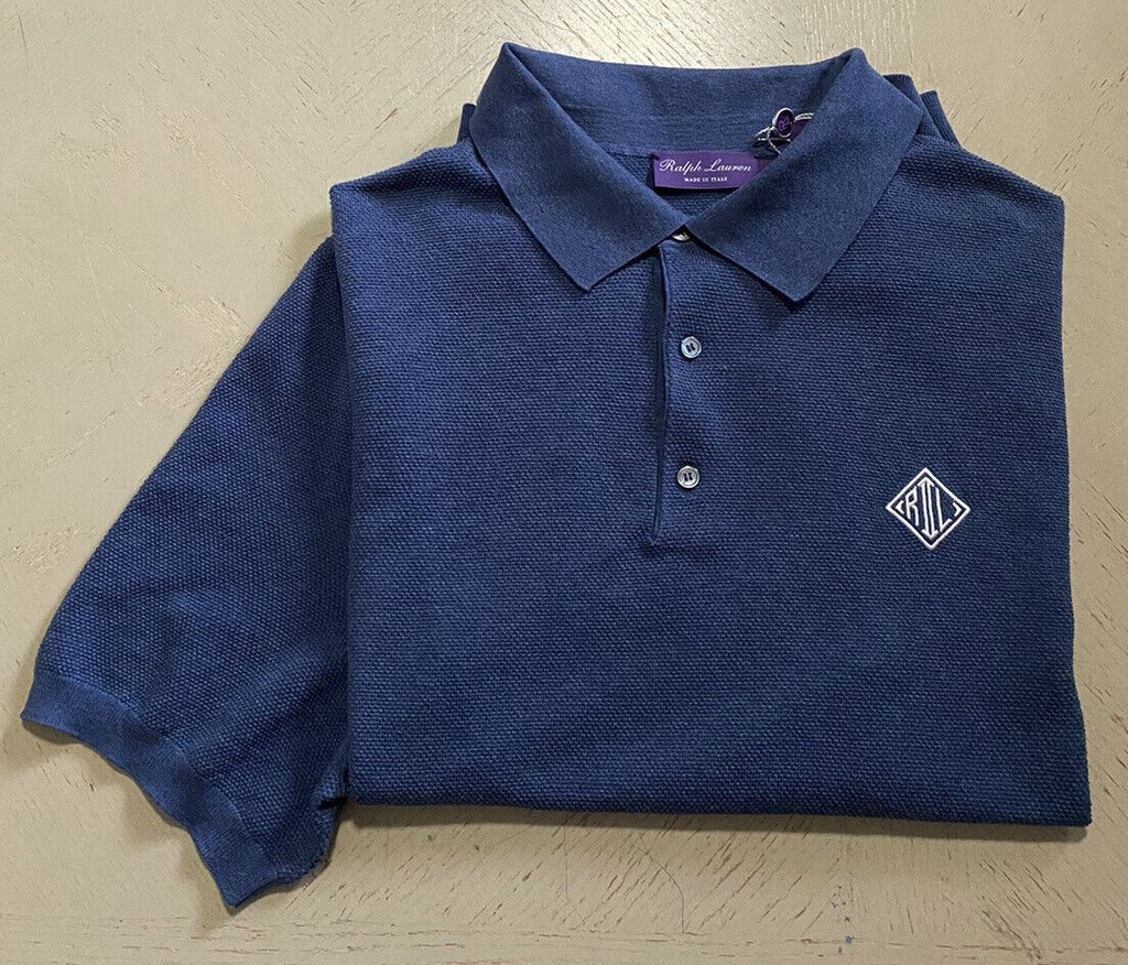 Neu mit Etikett: 895 $ Ralph Lauren Purple Label Herren-Poloshirt Blau XXL Italien