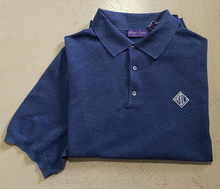 Neu mit Etikett: 895 $ Ralph Lauren Purple Label Herren-Poloshirt Blau XXL Italien