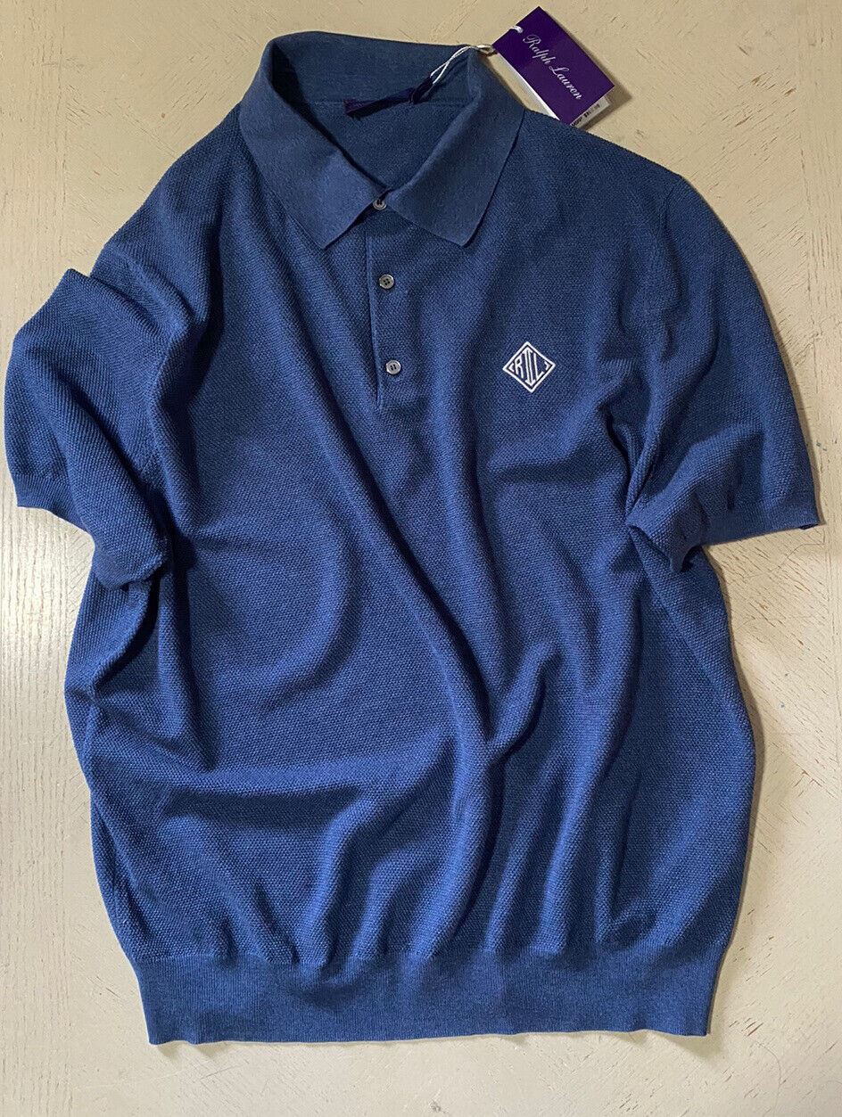 NWT $895 Ralph Lauren Purple Label Men Polo Shirt Blue XXL Italy