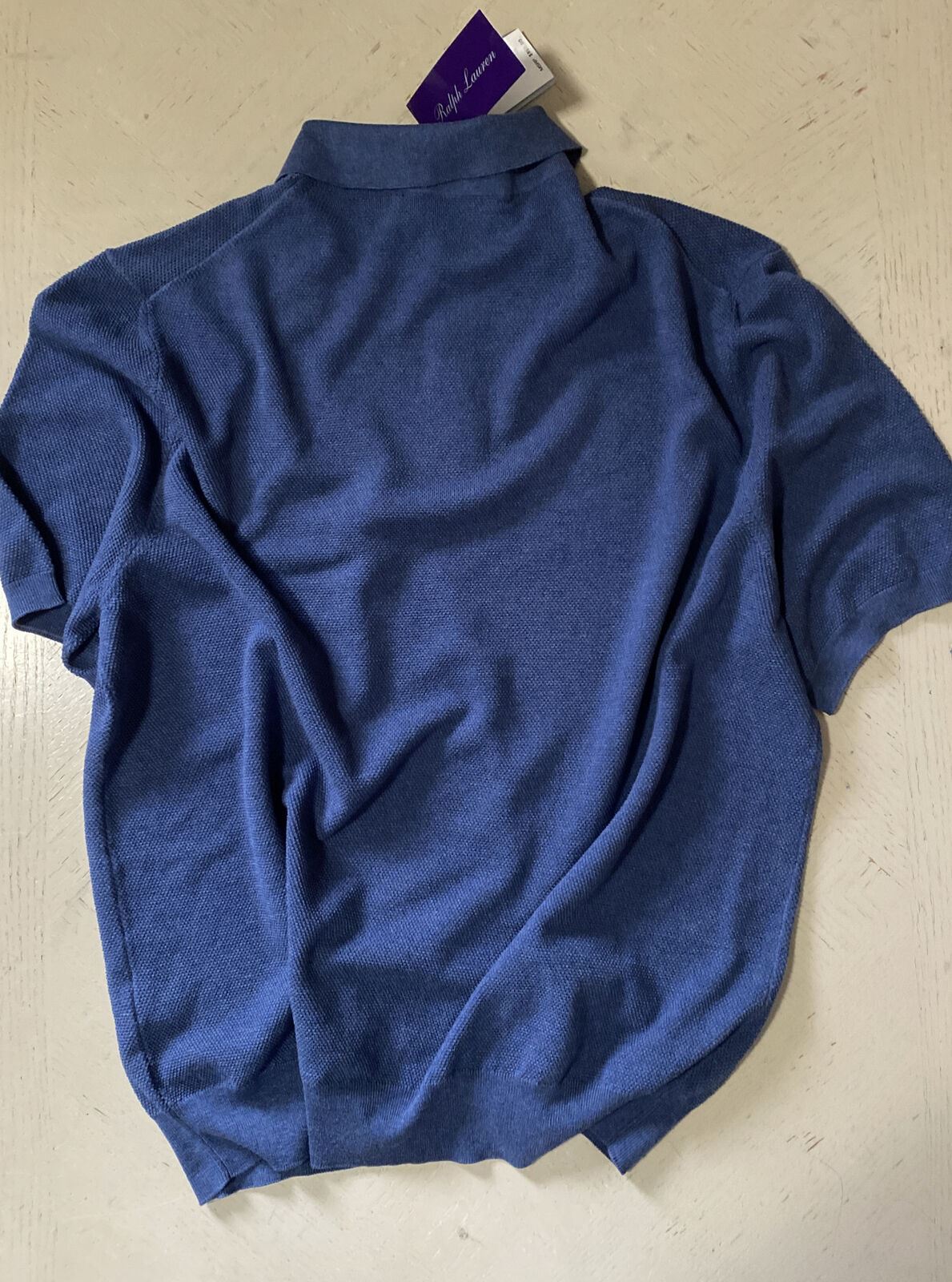 NWT $895 Ralph Lauren Purple Label Мужская рубашка поло синяя XXL Италия