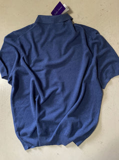 Neu mit Etikett: 895 $ Ralph Lauren Purple Label Herren-Poloshirt Blau XXL Italien