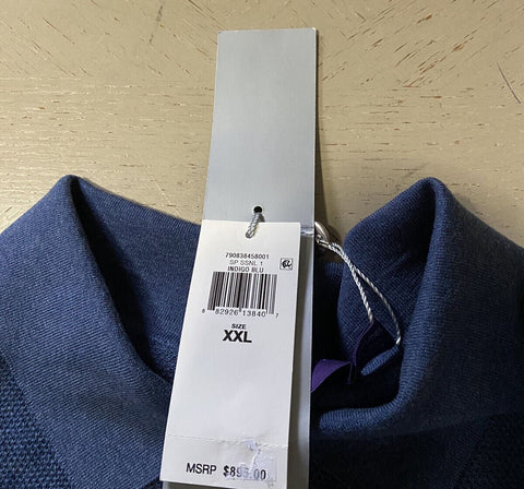 Neu mit Etikett: 895 $ Ralph Lauren Purple Label Herren-Poloshirt Blau XXL Italien