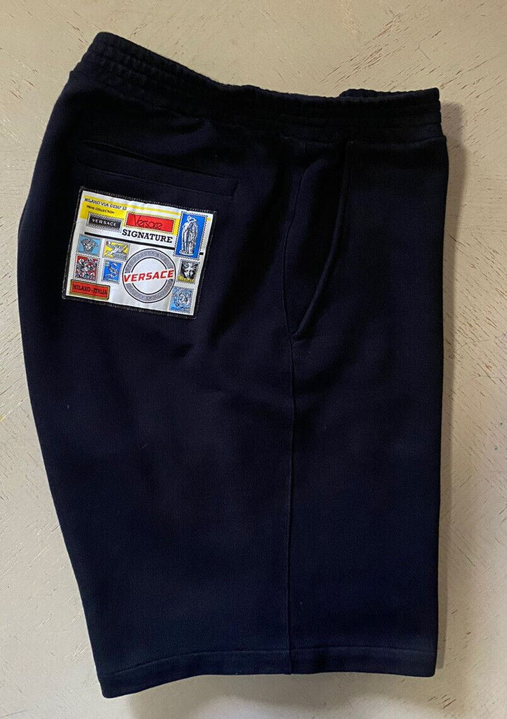 980 $ Versace Herren-Kurzhose aus Baumwolle, Schwarz, Größe L, Italien