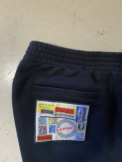 980 $ Versace Herren-Kurzhose aus Baumwolle, Schwarz, Größe L, Italien