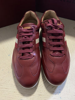 Neue $550 Bally Herren Zibler Leder Sneakers Schuhe Rot 7 US Schweiz