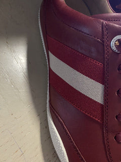 Neue $550 Bally Herren Zibler Leder Sneakers Schuhe Rot 7 US Schweiz