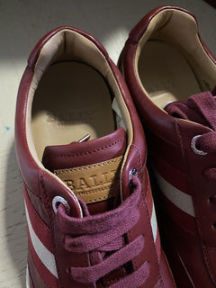 Neue $550 Bally Herren Zibler Leder Sneakers Schuhe Rot 7 US Schweiz