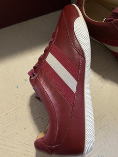 Neue $550 Bally Herren Zibler Leder Sneakers Schuhe Rot 7 US Schweiz