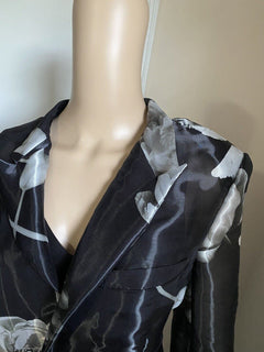 Neu $2995 Ralph Lauren Collection Damen-Jackenblazer Schwarz/LT-Blau 10 US/46 Eu