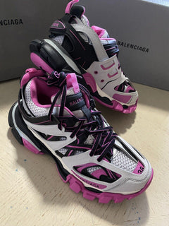 NIB $ 1050 Balenciaga Damen Track LED Sneakers Schuhe Grau/Rosa 8 US/38 Eu
