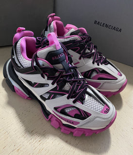 NIB $ 1050 Balenciaga Damen Track LED Sneakers Schuhe Grau/Rosa 8 US/38 Eu