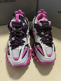 NIB $ 1050 Balenciaga Damen Track LED Sneakers Schuhe Grau/Rosa 8 US/38 Eu